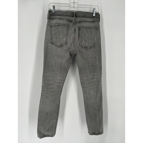 AGOLDE Crop Distressed Gray Wash Denim Jeans Size‎ 28 Stretch 28x26 Mid Rise - Picture 3 of 8